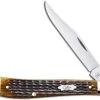 Case Knives Case Slimline Trapper Knife 52839 Jigged Antique Bone 61048SS -knifecenter shop CA 52839