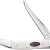 Case Knives Case Small Texas Toothpick Knife 63964 - White Synthetic - 410096SS -knifecenter shop CA 63964