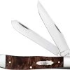 Case Knives Case Trapper Knife 64060 - Brown Maple Burl Wood - 7254SS -knifecenter shop CA 64060