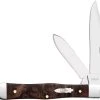 Case Knives Case Small Swell Center Jack Knife 64061 - Brown Maple Burl Wood - 7225 1 / 2SS