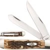 Case Knives Case Trapper With Clip 06540 Amber Bone SS 6254CSS