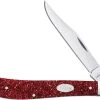 Case Knives Case Slimline Trapper Knife 67006 - Ruby Stardust Kirinite - 101048SS -knifecenter shop CA 67006