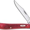 Case Knives: Case SlimLine Trapper Knife, Dark Red Bone CV, CA-6982