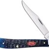 Case Knives Case Slimline Trapper Knife 07323 Navy Blue Bone 61048SS