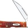Case Knives Case CopperLock Knife 07397 Pocket Worn Harvest Orange Bone 61549WLSS -knifecenter shop CA 7397