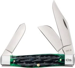 Case Knives Case Large Stockman Knife 75833 - Hunter Green Bone - 6375SS