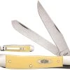 Case Knives Case Trapper With Clip 81091 Smooth Yellow Synthetic SS 3254CSS -knifecenter shop CA 81091