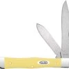 Case Knives Case Small Swell Center Jack Knife 81097 - Smooth Yellow Synthetic SS - 3225 1 / 2SS -knifecenter shop CA 81097