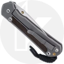 Chris Reeve Knives - Large Sebenza 31 Knife - L31-1100 - Stonewash S45VN Drop Point - Bog Oak / Titanium -knifecenter shop CRK L31 1100 CLOSED BACK 2