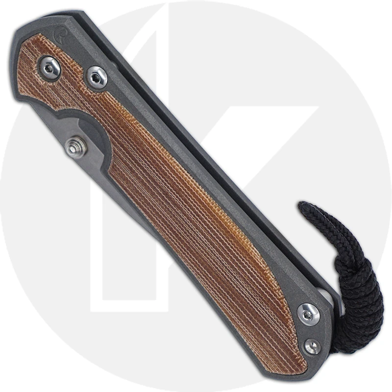 Chris Reeve Knives - Large Sebenza 31 Knife - L31-1212 - Stonewash Drop Point - Natural Canvas Micarta / Titanium 4 Chris Reeve Knives - Large Sebenza 31 Knife - L31-1212 - Stonewash Drop Point - Natural Canvas Micarta / Titanium - Image 2