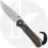 Chris Reeve Knives - Small Sebenza 31 Knife - S31-1116 - Stonewash Drop Point - Macassar Ebony / Blasted Titanium -knifecenter shop CRK S31 1116 OPEN FRONT