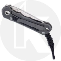 Chris Reeve Knives - Small Inkosi Knife - SIN-1028 - Stonewash Insingo - Black Canvas Micarta / Sandblast Titanium -knifecenter shop CRK SIN 1028 CLOSED BACK