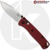 Benchmade Knives MODIFIED Benchmade Mini Bugout Red Dragon 533 Knife - Satin Blade - Rit Dyed Handle - KP Black Thumbstud & Standoffs -knifecenter shop KP 533 3 OPEN FRONT LOGO