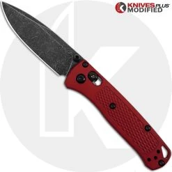 Benchmade Knives MODIFIED Benchmade Mini Bugout Red Dragon 533 Knife - Acid Stonewash - Rit Dyed Handle - KP Black Thumbstud & Standoffs