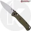 Benchmade Knives MODIFIED Benchmade Bugout 535 + AWT OD Green Aluminum Scales + KP Black Thumbstud & Standoffs -knifecenter shop KP 535 7 OPEN FRONT LOGO