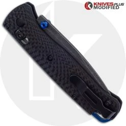 Benchmade Knives MODIFIED Benchmade Bugout Knife - Acid Stonewash S90V - Carbon Fiber Handle -knifecenter shop KP 535 CF CLOSED BACK LOGO
