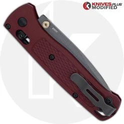 Benchmade Knives MODIFIED Benchmade Bugout 535GRY-1 Knife - Blood Red Rit Dye Handle -knifecenter shop KP 535GRY1 1 CLOSED BACK 2