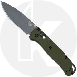 Benchmade Knives MODIFIED Benchmade Bugout 535GRY-1 Knife + AWT OD Green Aluminum Scales