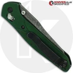 Benchmade Knives MODIFIED Benchmade 940 Osborne Knife - Acid Stonewashed - Aluminum Handle -knifecenter shop KP 940 2 NEW CLOSED BACK LOGO