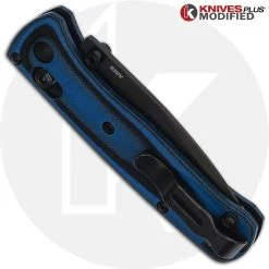 Benchmade Knives MODIFIED Benchmade Mini Bugout 533BK Knife + KP Contoured Black / Cobalt Blue G10 Scales -knifecenter shop KP BLUEMINIBUGOUT CLOSED BACK