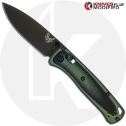 Benchmade Knives MODIFIED Benchmade Mini Bugout 533BK Knife + KP Contoured Black / Zombie Green G10 Scales