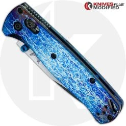 Benchmade Knives MODIFIED Benchmade Bugout 535 Knife + KP Titanium Scales + Mayhem Finish -knifecenter shop KP MAYHEM BUGOUT CLOSED FRONT