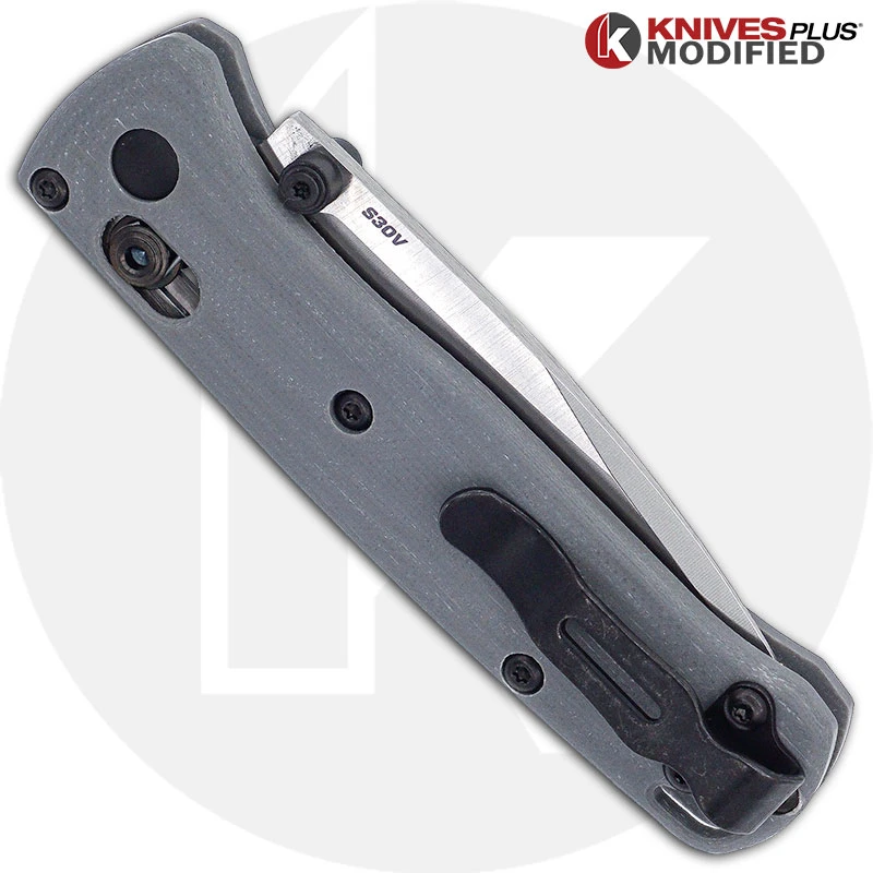 Benchmade Knives MODIFIED Benchmade Mini Bugout 533 Knife + KP Contoured Grey G10 Scales + KP Black Thumbstud & Standoffs 5 Benchmade Knives MODIFIED Benchmade Mini Bugout 533 Knife + KP Contoured Grey G10 Scales + KP Black Thumbstud & Standoffs - Image 3