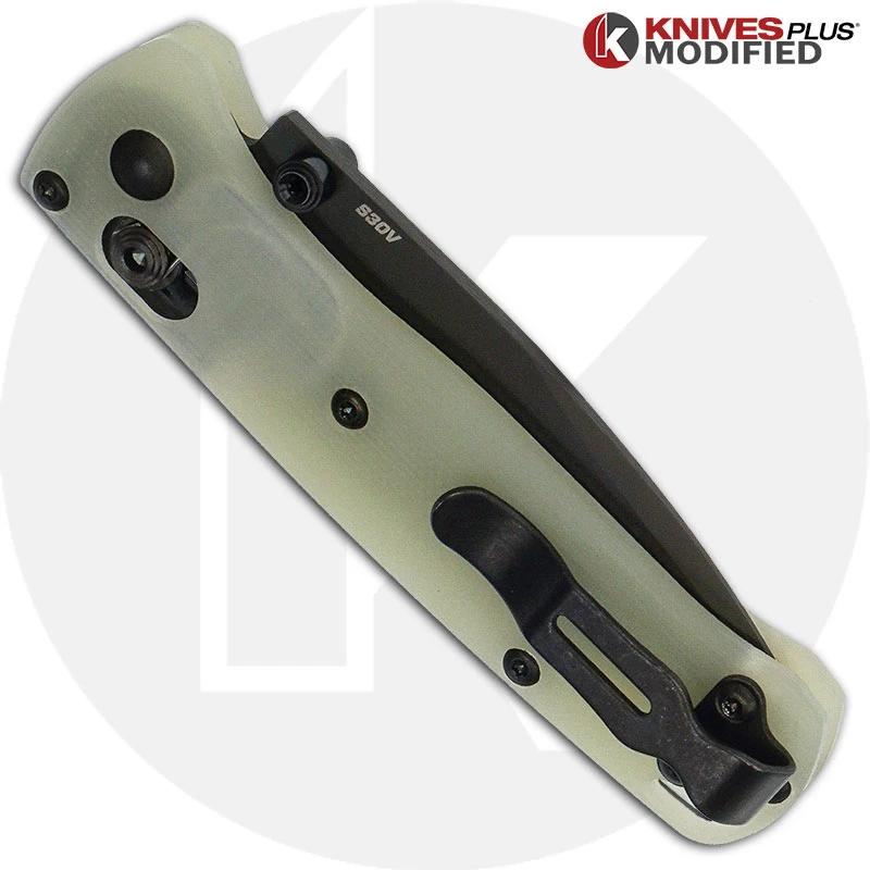 Benchmade Knives MODIFIED Benchmade Mini Bugout 533BK Knife + KP Contoured Jade G10 Scales 5 Benchmade Knives MODIFIED Benchmade Mini Bugout 533BK Knife + KP Contoured Jade G10 Scales - Image 3