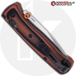 Benchmade Knives MODIFIED Benchmade Mini Bugout 533 Knife + KP Contoured Black / Orange G10 Scales -knifecenter shop KP MINIBUGOUT ORANGEG10 CLOSED BACK