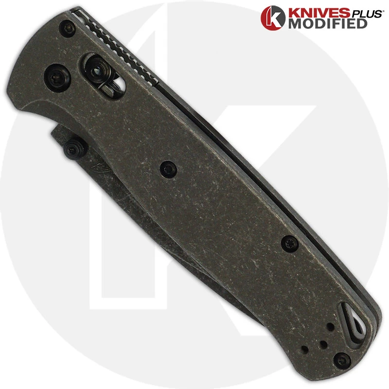 Benchmade Knives MODIFIED Benchmade Bugout 535 Knife + Acid Stonewash + KP Titanium Blasted Tumbled Scales + KP Black Thumbstud & Standoffs - The RHINO 4 Benchmade Knives MODIFIED Benchmade Bugout 535 Knife + Acid Stonewash + KP Titanium Blasted Tumbled Scales + KP Black Thumbstud & Standoffs - The RHINO - Image 2