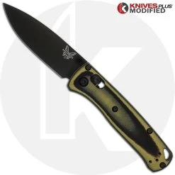 Benchmade Knives MODIFIED Benchmade Mini Bugout 533BK Knife + KP Contoured Black / Chrome Yellow G10 Scales