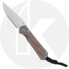 Chris Reeve Knives - Small Sebenza 31 Knife - S31-1212 - Stonewash Drop Point - Natural Canvas Micarta / Sandblast Titanium -knifecenter shop S31 1212 OPEN FRONT