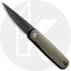 CIVIVI Knives CIVIVI Lumi C20024-1 - Black Stonewash 14C28N - Green Micarta - Liner Lock - Front Flipper Folder