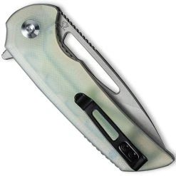 CIVIVI Knives CIVIVI Odium Knife C2010F - Stonewash D2 Drop Point - Natural G10 - Liner Lock Flipper Folder -knifecenter shop WE C2010F CLOSED BACK