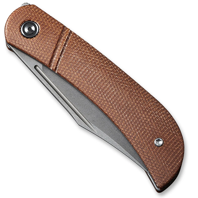 CIVIVI Knives CIVIVI Appalachian Drifter C2015A - Gray Stonewash S35VN Clip Point - Brown Micarta - Slip Joint Folder 4 CIVIVI Knives CIVIVI Appalachian Drifter C2015A - Gray Stonewash S35VN Clip Point - Brown Micarta - Slip Joint Folder - Image 2