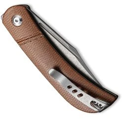 CIVIVI Knives CIVIVI Appalachian Drifter C2015A - Gray Stonewash S35VN Clip Point - Brown Micarta - Slip Joint Folder 7 CIVIVI Knives CIVIVI Appalachian Drifter C2015A - Gray Stonewash S35VN Clip Point - Brown Micarta - Slip Joint Folder -knifecenter shop WE C2015A CLOSED FRONT