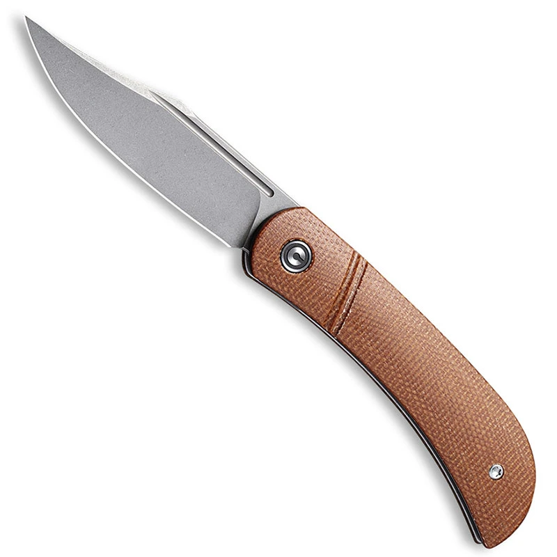 CIVIVI Knives CIVIVI Appalachian Drifter C2015A - Gray Stonewash S35VN Clip Point - Brown Micarta - Slip Joint Folder 3 CIVIVI Knives CIVIVI Appalachian Drifter C2015A - Gray Stonewash S35VN Clip Point - Brown Micarta - Slip Joint Folder