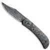 CIVIVI Knives CIVIVI Appalachian Drifter C2015DS-1 - Black Damascus Clip Point - Layered Gray G10 / Rose Pattern CF - Slip Joint Folder -knifecenter shop WE C2015DS 1 FRONT OPEN
