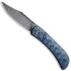 CIVIVI Knives CIVIVI Appalachian Drifter C2015DS-2 - Black Damascus Clip Point - Layered Blue G10 / Rose Pattern CF - Slip Joint Folder -knifecenter shop WE C2015DS 2 OPEN FRONT