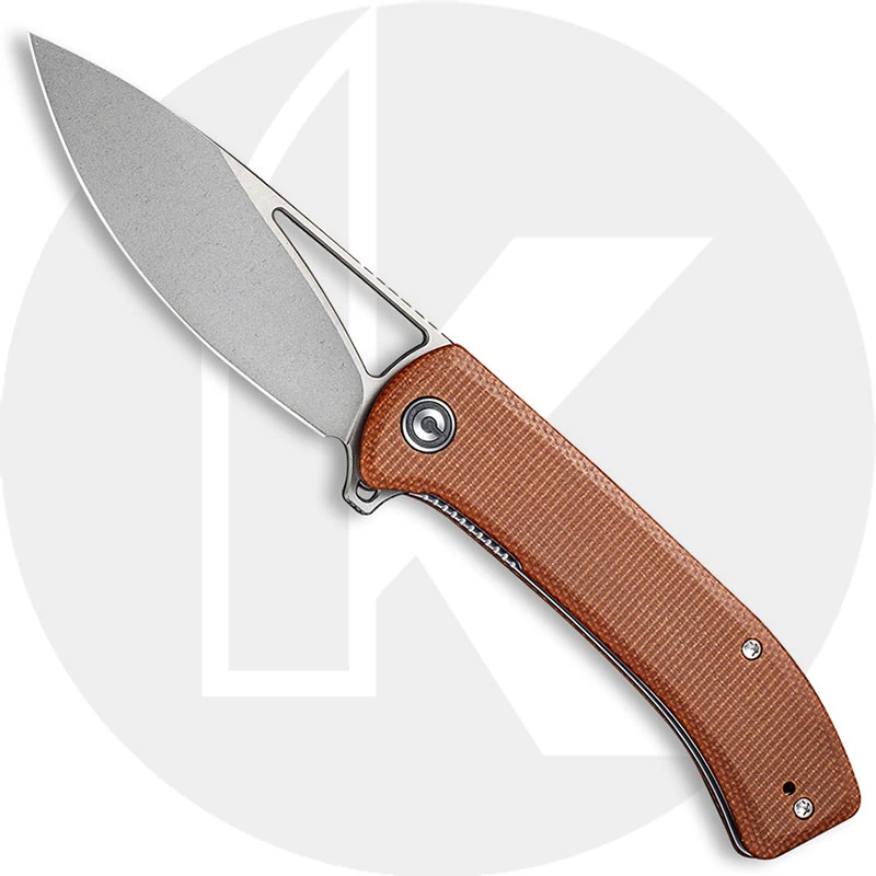 CIVIVI Knives CIVIVI Riffle C2024A - Gray Stonewash 14C28N Drop Point - Brown Micarta - Liner Lock Flipper Folder 3 CIVIVI Knives CIVIVI Riffle C2024A - Gray Stonewash 14C28N Drop Point - Brown Micarta - Liner Lock Flipper Folder