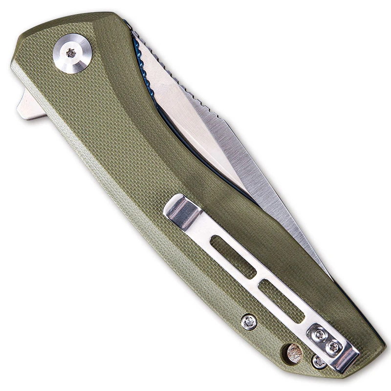 CIVIVI Knives CIVIVI Baklash Knife C801A - Satin Drop Point - Green G10 - Liner Lock Flipper Folder 4 CIVIVI Knives CIVIVI Baklash Knife C801A - Satin Drop Point - Green G10 - Liner Lock Flipper Folder - Image 2