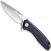 CIVIVI Knives CIVIVI Baklash Knife C801C - Satin Drop Point - Black G10 - Liner Lock Flipper Folder -knifecenter shop WE C801C OPEN FRONT