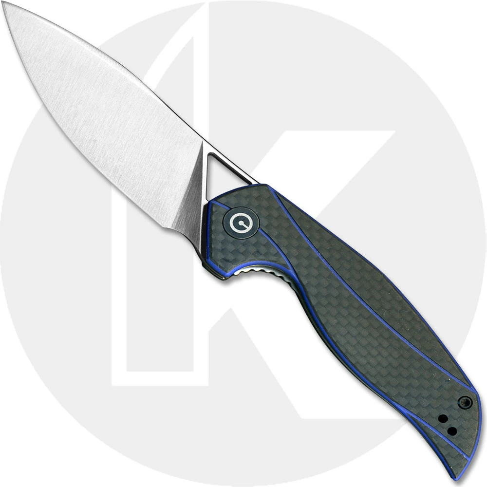 CIVIVI Knives WE Knife C903B CIVIVI Anthropos Elijah Isham Satin Drop Point Flipper Folder Blue G10 With Carbon Fiber Liner Lock 3 CIVIVI Knives WE Knife C903B CIVIVI Anthropos Elijah Isham Satin Drop Point Flipper Folder Blue G10 With Carbon Fiber Liner Lock
