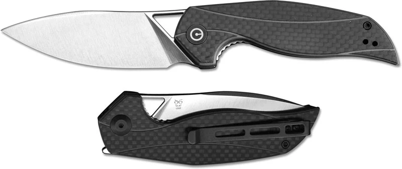 CIVIVI Knives WE Knife C903C CIVIVI Anthropos Elijah Isham Satin Drop Point Flipper Folder Black G10 With Carbon Fiber Liner Lock 4 CIVIVI Knives WE Knife C903C CIVIVI Anthropos Elijah Isham Satin Drop Point Flipper Folder Black G10 With Carbon Fiber Liner Lock - Image 2