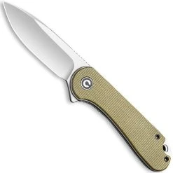 CIVIVI Knives CIVIVI Elementum Knife C907S - Satin D2 Drop Point - Olive Micarta - Liner Lock Flipper Folder