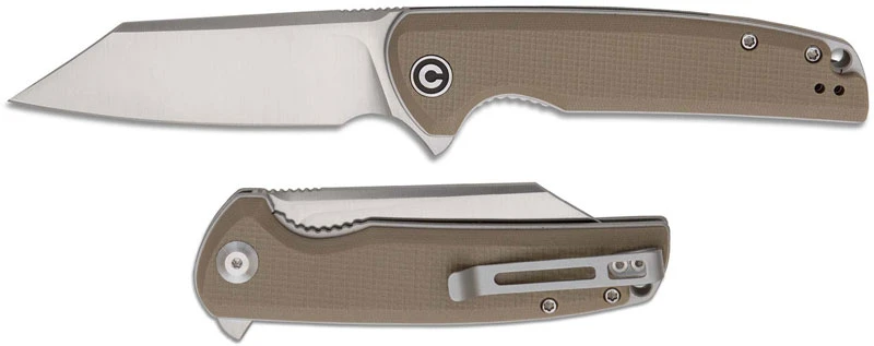 CIVIVI Knives CIVIVI Brigand Knife C909B - Satin D2 Reverse Tanto - Tan G10 - Liner Lock Flipper Folder 4 CIVIVI Knives CIVIVI Brigand Knife C909B - Satin D2 Reverse Tanto - Tan G10 - Liner Lock Flipper Folder - Image 2